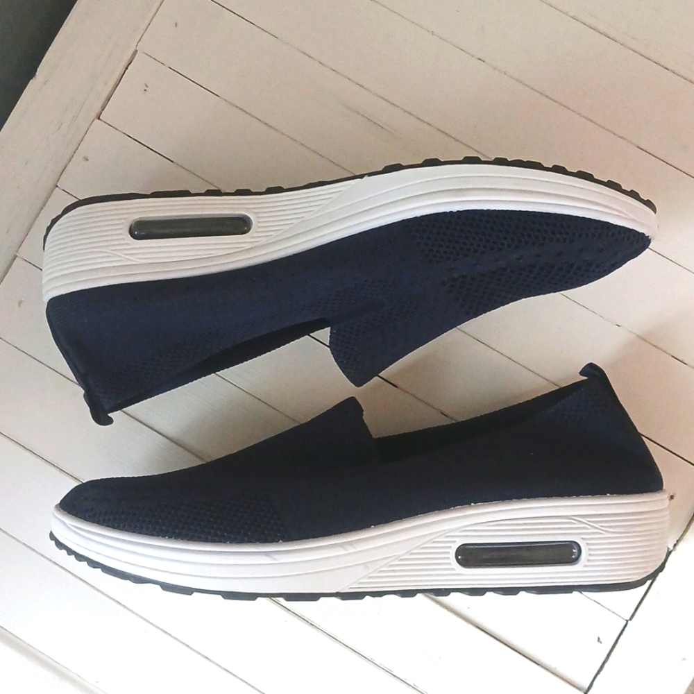Breathable Slip-On Espadrille Sneakers - Navy